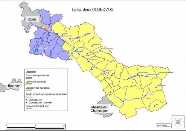 Localisation des sites Observox (source : http://observox.univ-reims.fr/Pratiques/)